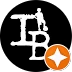 Simons Garage - Fahrzeugaufbereitung - Weißes Monogramm der Buchstaben „LB“ mit einer kleinen Silhouette einer Person auf schwarzem Hintergrund und einem kreisförmigen orangefarbenen Emblem in der unteren rechten Ecke.